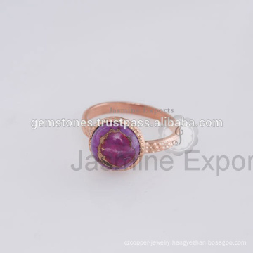 Beautiful Purple Copper Turquoise Wedding s925 Silver Rings